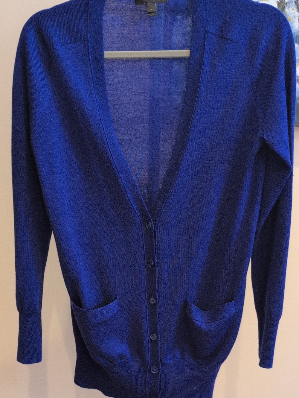 J.Crew Button Front Women's Cardigan Sweater in Deep Blue